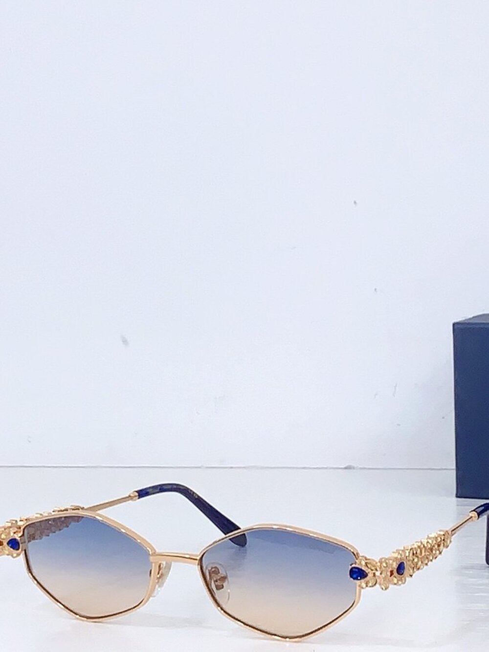 Chopard Black And Gold Square Gradient Sunglasses